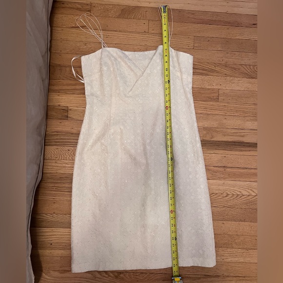 Vintage 1990s Talbot's Women's White Silk Winter Wedding Dress Snowflake Sequins - Picture 10 of 12